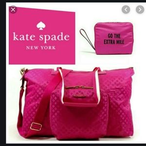 Kate Spade pink Bon Voyage Roma Travel Duffle bag tote nwot